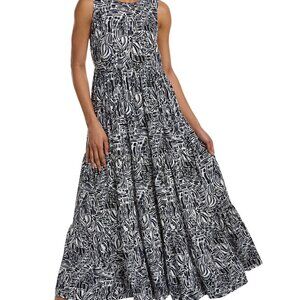 Tyler Boe size Small "Rachel" Blue White Print Maxi Sundress NWT